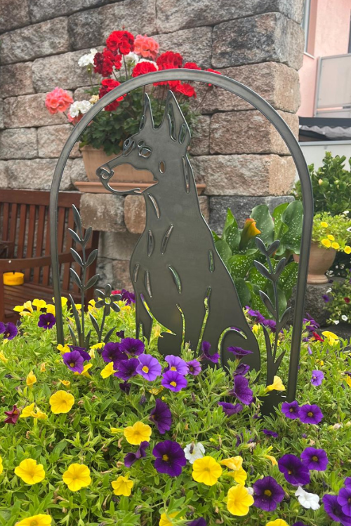 Gartendeko aus Blech – Dobermann